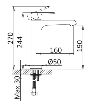 Смеситель для раковины Cezares Nautic NAUTIC-LC-BIO белый матовый