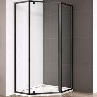 Душевой угол Cezares Eco ECO-O-P-1-90-C-NERO пятиугольная  стекла прозрачные, профиль черный