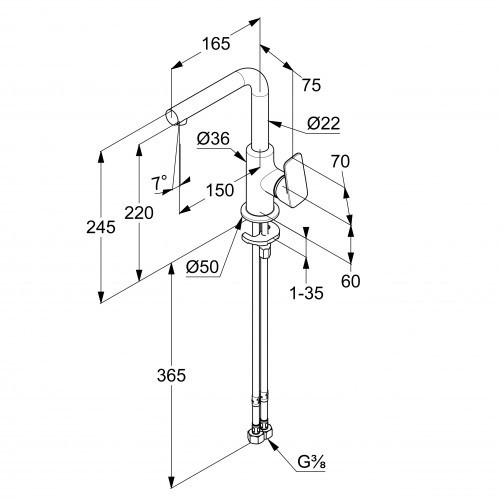 Смеситель для раковины Kludi Pure&Style 400243975 черный