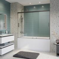 Шторка для ванны раздвижная  Cezares Tandem Soft TANDEM-SOFT-VF-2-180/145-C-GM-IV 180 см, стекла прозрачные, профиль вороненая сталь матовая