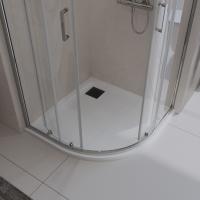 Душевой поддон низкий BelBagno Uno TRAY-MR-UNO-R-80-550-35-W-NO четверть круга литьевой мрамор 80x80 белый