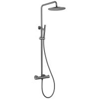 Душевая система со смесителем Abber Wasser Kreis AF8160NGL настенная с термостатом оружейная сталь без излива
