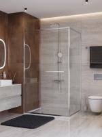 Душевой угол Cezares Lux LUX-AH-FS-11-110/100-C-CR прямоугольный 110x100 стекла прозрачные, профиль хром