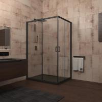 Душевой угол Veconi Rovigo RV14-9080-01-C5 прямоугольный 90x80 стекла прозрачные, профиль черный