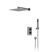Душевая система со смесителем D&K Bayern.Liszt DA2515706A04 монтаж встраиваемая в стену с термостатом серый графит