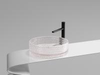 Раковина накладная круглая Ceramica Nova Cristal CN6061 стекло цвет розовый