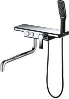 Смеситель для ванны или душа D&K Berlin.Technische DA1443315 настенный 
без термостата черный/хром