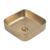 Раковина накладная квадратная  Abber Rechteck AC2211MMG фаянс цвет матовое золото