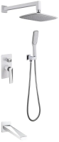 Душевая система со смесителем Boheme Venturo 374-W-2 монтаж встраиваемая в стену без термостата белый/хром