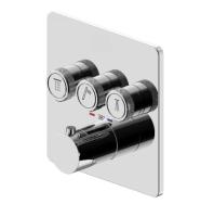 Смеситель для душа на 3 выхода Plumberia Selection PSBOX PSB2903CR встраиваемый в стену 
с термостатом хром