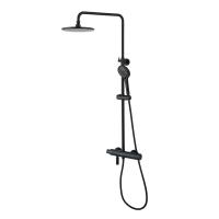 Душевая система со смесителем Lemark Bronx LM3772BL монтаж настенная с термостатом черный