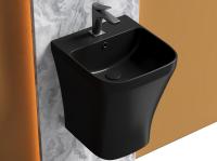 Раковина подвесная моноблок прямоугольная Ceramica Nova Dion CN6067MB фарфор цвет черный матовый