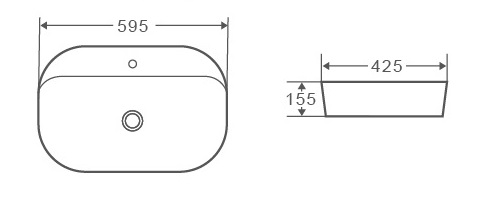 Раковина  прямоугольная Grossman  GR-3027 фаянс цвет белый