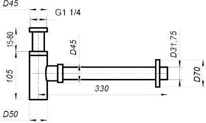 Сифон для раковины BelBagno BB-SMT2-01 хром