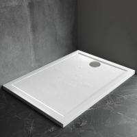 Душевой поддон низкий Veconi Pietra W PT-W-12080-RU прямоугольный литьевой мрамор 120x80 белый матовый