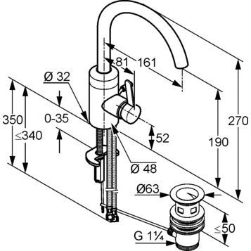 Смеситель для раковины Kludi Bingo star 420230578 хром