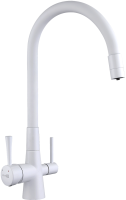 Смеситель для кухни Lemark Comfort LM3075W с подключением к фильтру белый матовый
