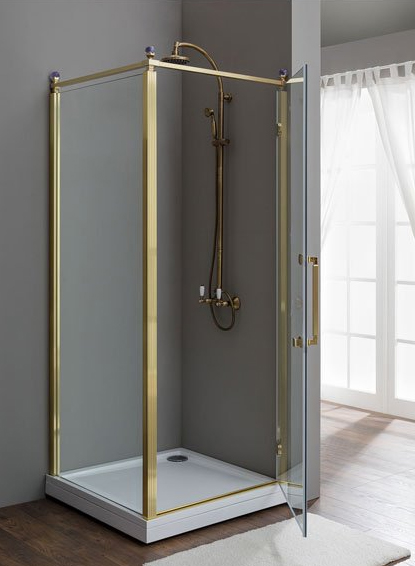 Душевой угол Aquanet Betta Cube 184916 квадратная   стекла прозрачные, профиль золото