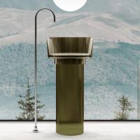 Раковина  круглая Abber Kristall AT2702Vesuvian полиэфирная смола цвет оливковый