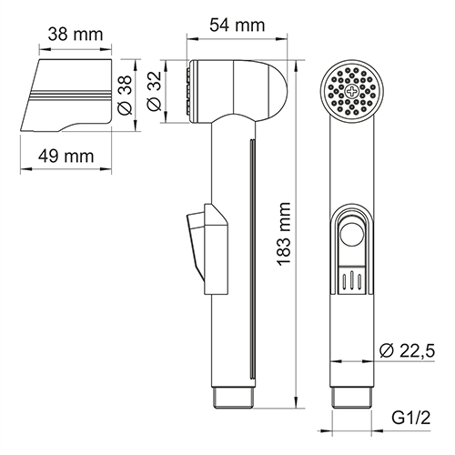 Гигиенический душ Wasserkraft Tauber A6451.275.100.092 встраиваемый в стену никель