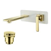 Смеситель для раковины Lemark Mista LM6426WG золотой/белый