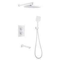 Душевая система со смесителем Abber Weiss Insel AF8050W монтаж встраиваемая в стену с термостатом белый