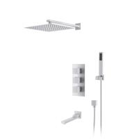 Душевая система со смесителем D&K Bayern.Liszt DA2515608A04 монтаж встраиваемая в стену с термостатом белый матовый