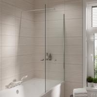Шторка для ванны неподвижная  Grossman  GR-103 120 см, стекла прозрачные, профиль хром