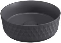 Раковина накладная круглая Allen Brau Fantasy 4.11033.AN керамика цвет черный матовый