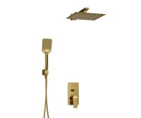 Душевая система со смесителем Wasserkraft Aisch 5500 A55201 монтаж встраиваемая в стену без термостата золото