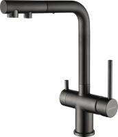 Смеситель для кухни Paulmark SERPENTINE Se213222-GM с подключением к фильтру воронёная сталь
