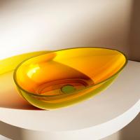 Раковина накладная овальная Abber Kristall AT2811Amber полиэфирная смола цвет желтый