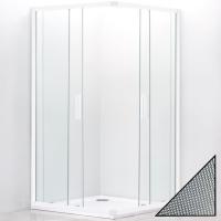 Душевой угол Cezares Relax RELAX-A-2-80-P-Bi квадратная   стекла рифленые, профиль белый
