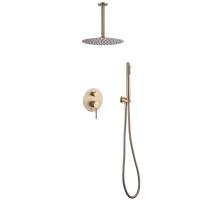 Душевая система со смесителем Abber Emotion AF8821G монтаж встраиваемая в стену без термостата золото матовое
