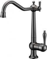 Смеситель для кухни Paulmark Retro Re213226-GM с подключением к фильтру воронёная сталь