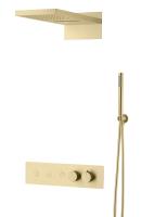Душевая система со смесителем Boheme Fusion 131-MG монтаж встраиваемая в стену с термостатом Matt Gold