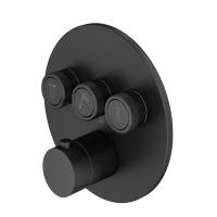 Смеситель для душа на 3 выхода Plumberia Selection PSBOX PSB1903NO встраиваемый в стену 
с термостатом черный матовый