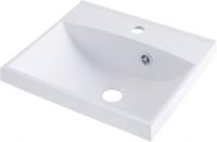 Раковина мебельная квадратная  Aquanet Нота NEW 00204094 литьевой мрамор цвет белый