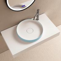 Раковина накладная округлая Abber STEIN AS2604Blau искусственный камень цвет голубой