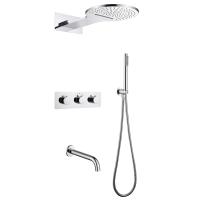 Душевая система со смесителем Abber Kreis AF8150 монтаж встраиваемая в стену без термостата хром