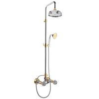 Душевая система со смесителем Webert Karenina KA760405017 монтаж настенная без термостата хром/золото