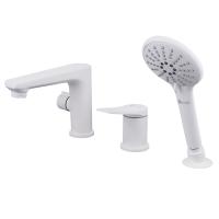 Смеситель для ванны Lemark Bronx LM3745MW на борт ванны 
без термостата белый матовый