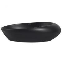 Раковина накладная овальная Abber Bequem AC2107MB фаянс цвет черный матовый