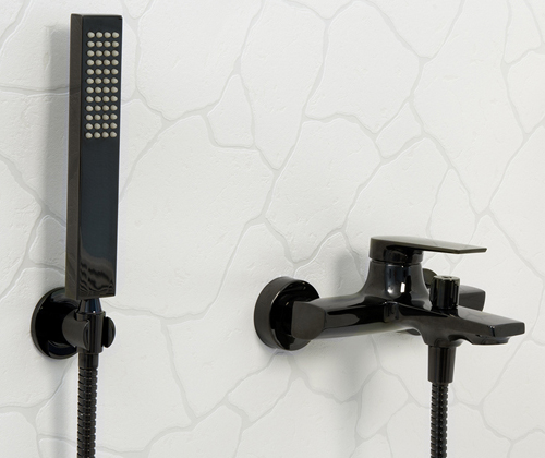 Смеситель для ванны или душа Wasserkraft Glan 6601 настенный 
без термостата черный глянцевый