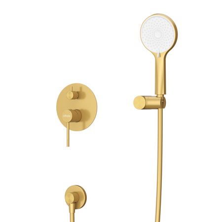 Душевая система со смесителем Cezares Relax RELAX-DSET-BORO монтаж встраиваемая  в стену без термостата брашированное золото