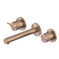 Смеситель для умывальника двухрычажный Abber Emotion 316 AF88121BRG-M встраиваемый в стену брашированное розовое золото без донного клапана