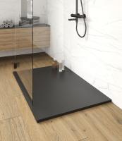 Душевой поддон низкий StaroHome Cosmo 62224423 прямоугольный литьевой мрамор 180x90 черный матовый