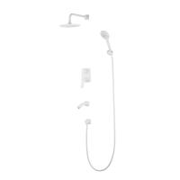 Душевая система со смесителем Lemark Bronx LM3722MW монтаж встраиваемая в стену без термостата белый матовый