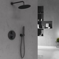 Душевая система со смесителем Vincea  VSFW-101TMB монтаж встраиваемая в стену с термостатом черный