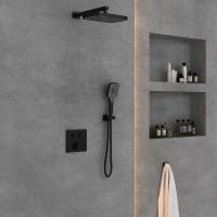 Душевая система со смесителем Vincea  VSFW-4211MB монтаж встраиваемая в стену без термостата матовый черный